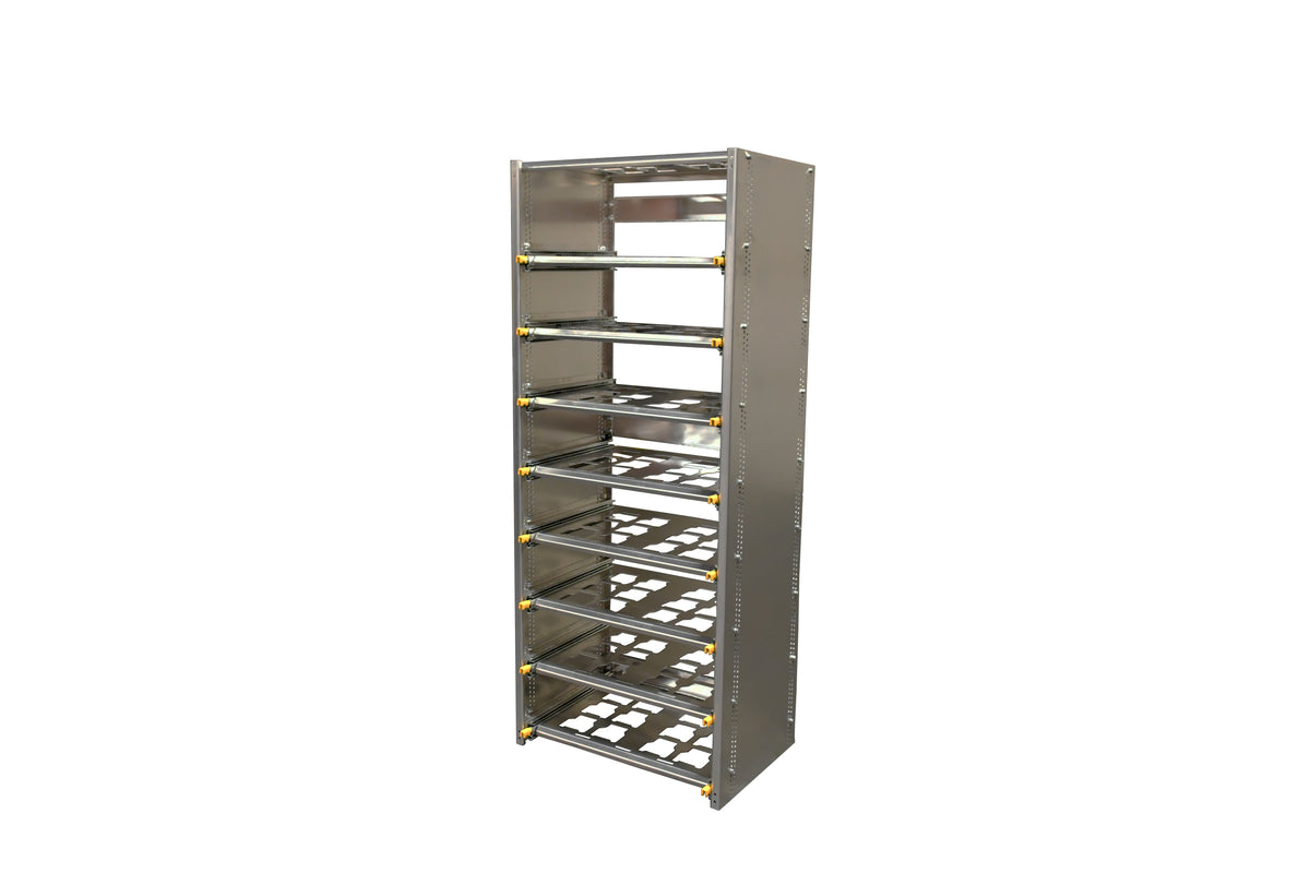 48" Van Rack, Sliding Shelf, works with Milwaukee Packout.